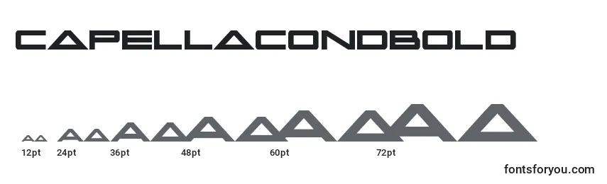 Размеры шрифта Capellacondbold (122742)