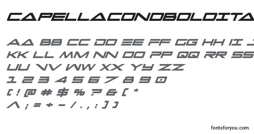 A fonte Capellacondboldital (122743) – alfabeto, números, caracteres especiais