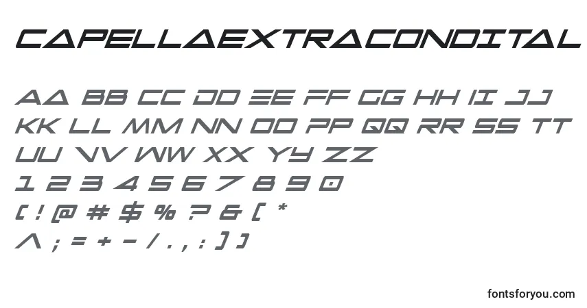 A fonte Capellaextracondital (122748) – alfabeto, números, caracteres especiais