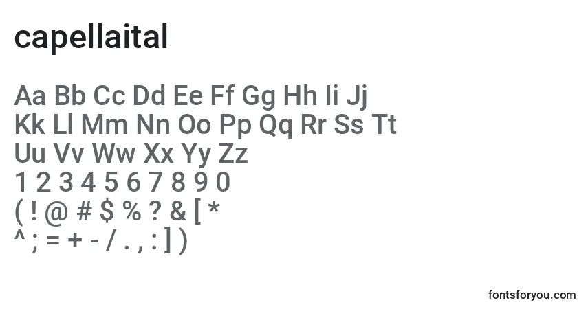 Schriftart Capellaital (122749) – Alphabet, Zahlen, spezielle Symbole