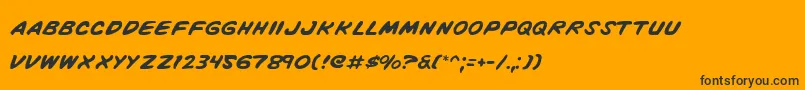 VigilanteNotes Font – Black Fonts on Orange Background