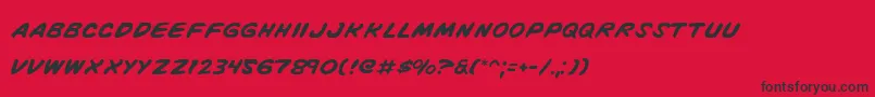 VigilanteNotes Font – Black Fonts on Red Background