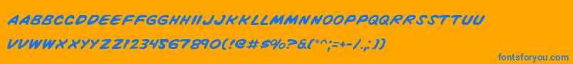 VigilanteNotes Font – Blue Fonts on Orange Background