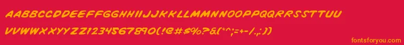 VigilanteNotes Font – Orange Fonts on Red Background