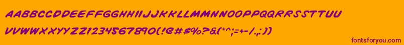 VigilanteNotes Font – Purple Fonts on Orange Background