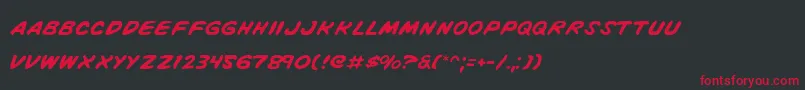 VigilanteNotes-Schriftart – Rote Schriften auf schwarzem Hintergrund