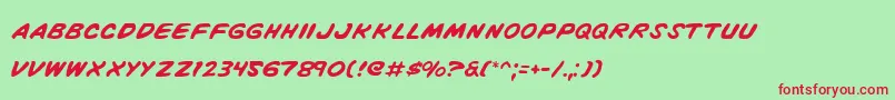 VigilanteNotes Font – Red Fonts on Green Background