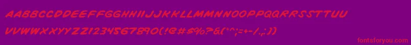 VigilanteNotes Font – Red Fonts on Purple Background