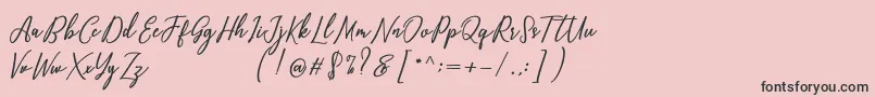 Capital Script Font – Black Fonts on Pink Background