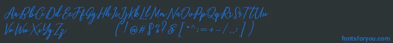 Czcionka Capital Script – niebieskie czcionki na czarnym tle