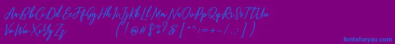 Police Capital Script – polices bleues sur fond violet