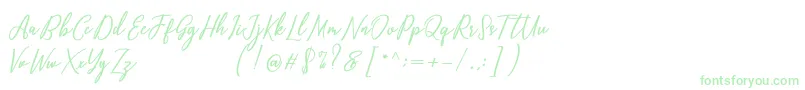 Capital Script Font – Green Fonts on White Background