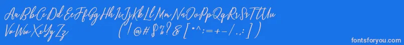 Capital Script Font – Pink Fonts on Blue Background