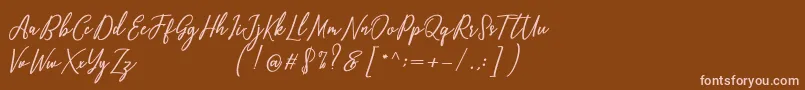 Capital Script Font – Pink Fonts on Brown Background