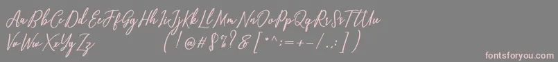 Capital Script Font – Pink Fonts on Gray Background