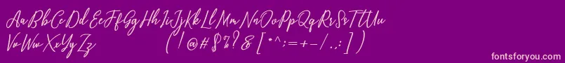 Capital Script Font – Pink Fonts on Purple Background