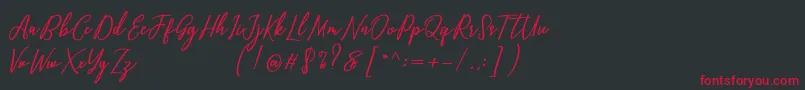 フォントCapital Script – 黒い背景に赤い文字