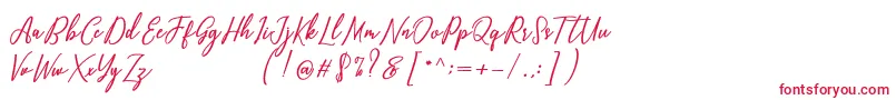 Capital Script Font – Red Fonts on White Background