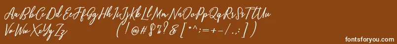 Capital Script Font – White Fonts on Brown Background