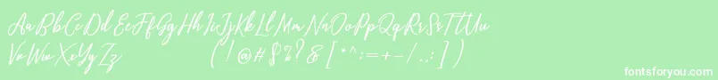 Capital Script Font – White Fonts on Green Background
