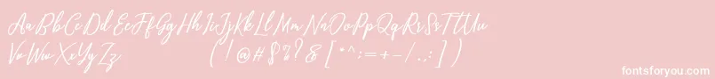 Capital Script Font – White Fonts on Pink Background