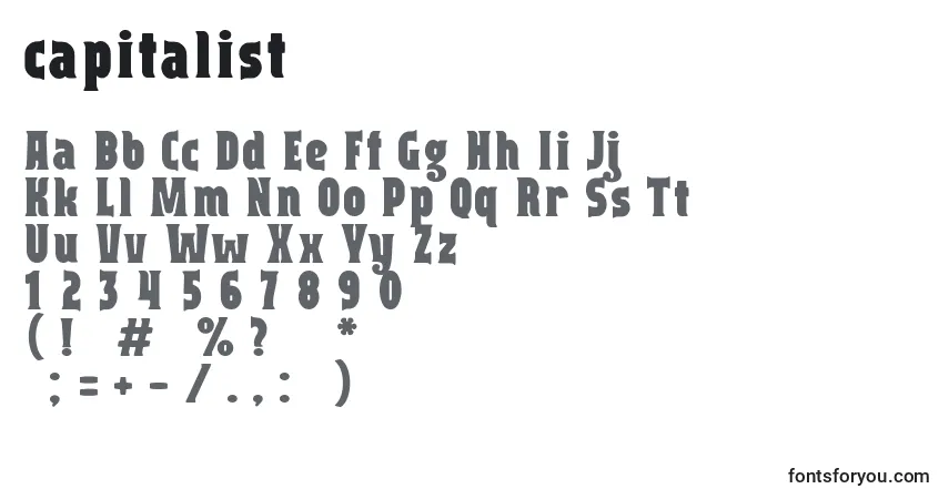 Schriftart Capitalist (122752) – Alphabet, Zahlen, spezielle Symbole