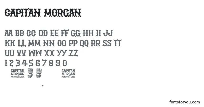 Capitan Morgan-fontti – aakkoset, numerot, erikoismerkit