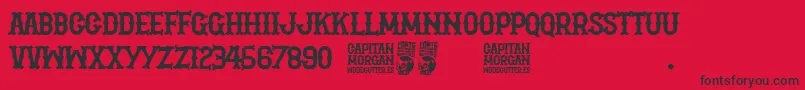 fuente Capitan Morgan – Fuentes Negras Sobre Fondo Rojo