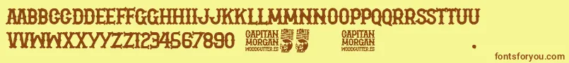 Capitan Morgan Font – Brown Fonts on Yellow Background