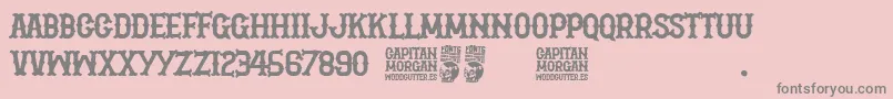 フォントCapitan Morgan – ピンクの背景に灰色の文字