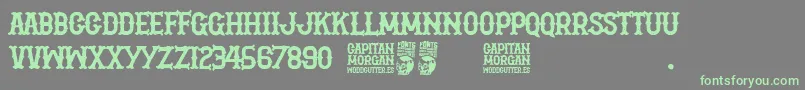 Capitan Morgan-Schriftart – Grüne Schriften auf grauem Hintergrund