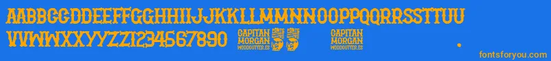 Capitan Morgan-fontti – oranssit fontit sinisellä taustalla