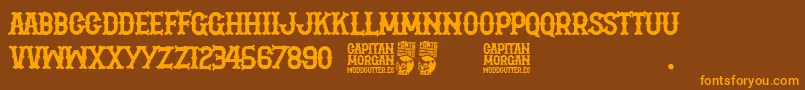 Capitan Morgan Font – Orange Fonts on Brown Background