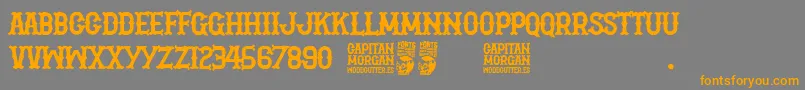 Czcionka Capitan Morgan – pomarańczowe czcionki na szarym tle