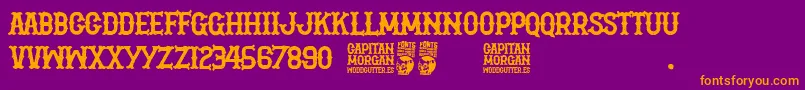 Police Capitan Morgan – polices orange sur fond violet