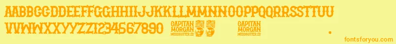 Шрифт Capitan Morgan – оранжевые шрифты на жёлтом фоне