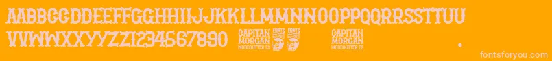 Шрифт Capitan Morgan – розовые шрифты на оранжевом фоне