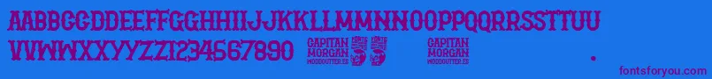 Capitan Morgan-fontti – violetit fontit sinisellä taustalla