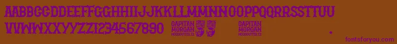 Capitan Morgan Font – Purple Fonts on Brown Background