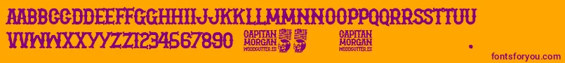 Police Capitan Morgan – polices violettes sur fond orange
