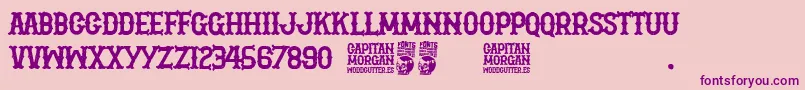 Шрифт Capitan Morgan – фиолетовые шрифты на розовом фоне
