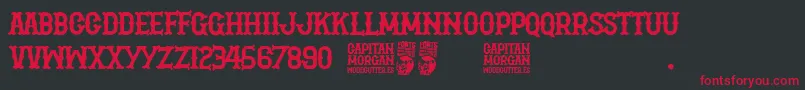 Police Capitan Morgan – polices rouges sur fond noir
