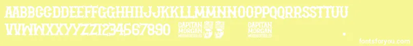 Capitan Morgan Font – White Fonts on Yellow Background