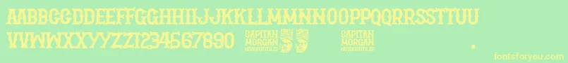 Шрифт Capitan Morgan – жёлтые шрифты на зелёном фоне