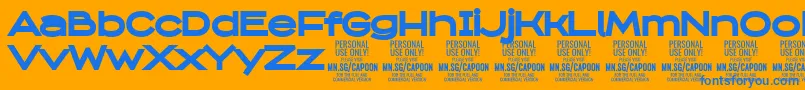 CapoonBlac PERSONAL Font – Blue Fonts on Orange Background