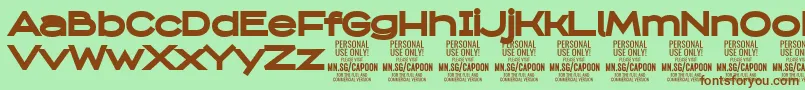 フォントCapoonBlac PERSONAL – 緑の背景に茶色のフォント