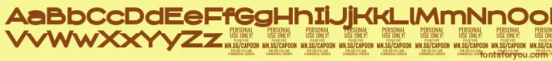CapoonBlac PERSONAL Font – Brown Fonts on Yellow Background