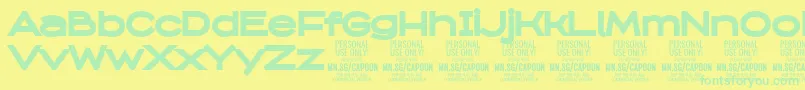 CapoonBlac PERSONAL-Schriftart – Grüne Schriften auf gelbem Hintergrund