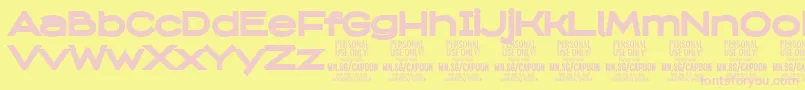 CapoonBlac PERSONAL Font – Pink Fonts on Yellow Background