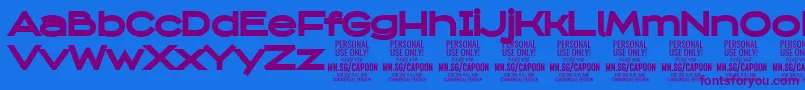 Шрифт CapoonBlac PERSONAL – фиолетовые шрифты на синем фоне